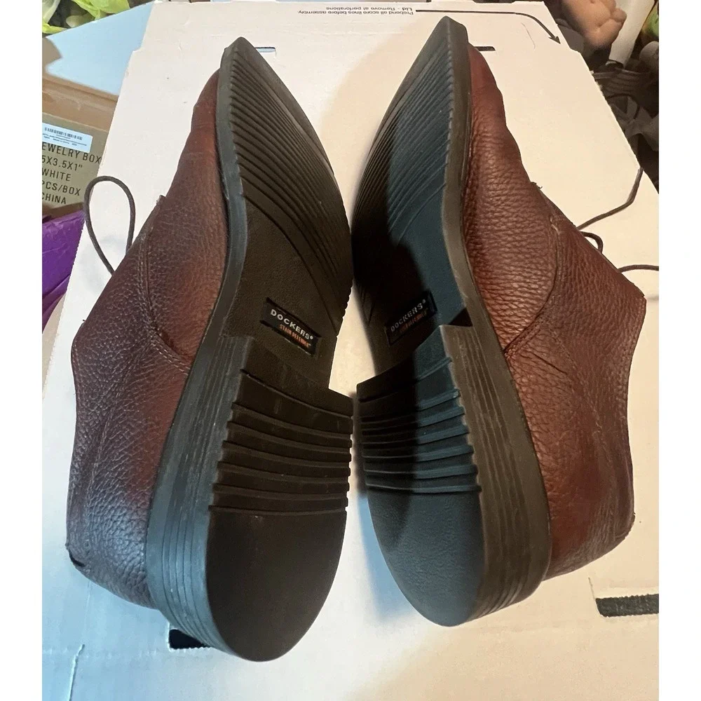 Dockers Stain Defenders Shoes 8 M Brown Leather Upper BlokeCore Dadcore